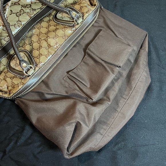 ✨Gucci✨ GG Crystal Coated Monogram Canvas Mix Top Handle Tote Satchel w Dust Bag - Picture 12 of 17